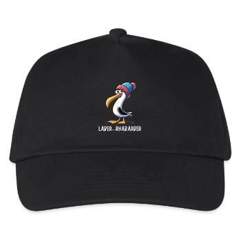 Hamburg Norddeutschland Labern Möwe Nordsee Lustig - Kinder Basecap - Schwarz - Vorne