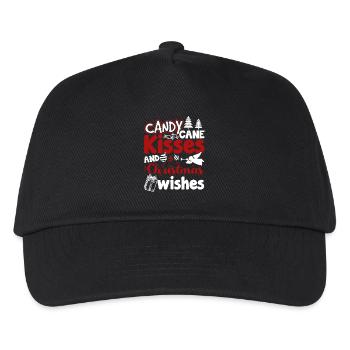 Christmas Wishes Candy Cane Kisses - Kids’ Baseball Cap - black - Front