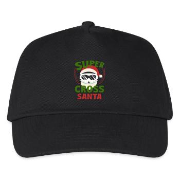 Dirt Biker Riding Supercross Santa Dirt Bike - Kids’ Baseball Cap - black - Front