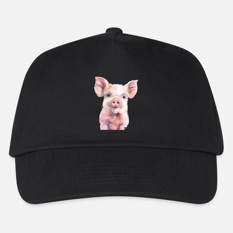 Schwein - Kinder Basecap - Schwarz