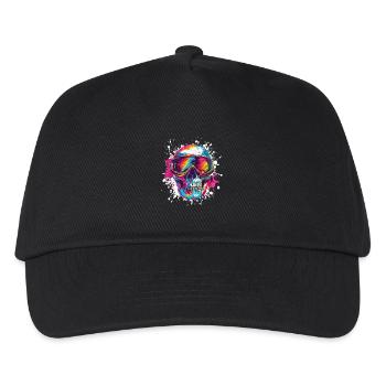 Ski Skibrille Totenkopf - Kinder Basecap - Schwarz - Vorne