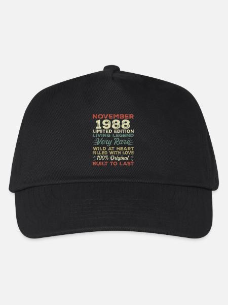 Legende Seit November 1988 Jahrgang November 1988 - Kinder Basecap - Schwarz