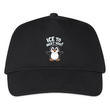 Niedlicher Pinguin Wortspiel - Kinder Basecap - Schwarz - Vorne