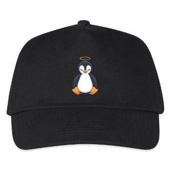 Niedlicher Pinguin Mit Heiligenschein - Kinder Basecap - Schwarz - Vorne