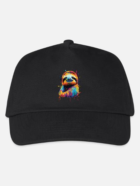 Faultier - Kinder Basecap - Schwarz