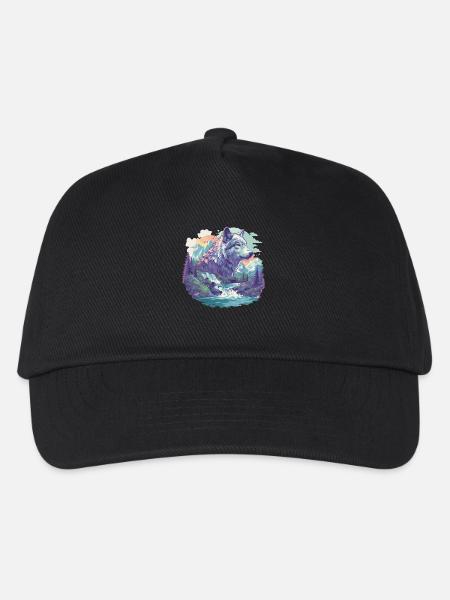 Wölfe Wolf - Kinder Basecap - Schwarz