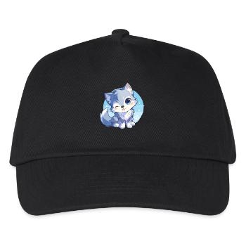 Wölfe Wolf - Kinder Basecap - Schwarz - Vorne