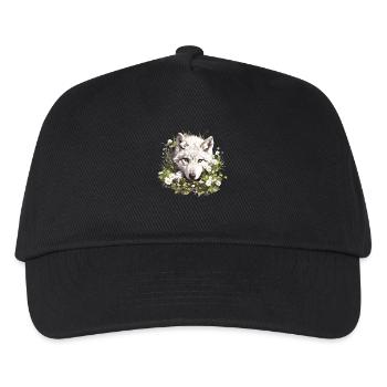 Wölfe Wolf - Kinder Basecap - Schwarz - Vorne