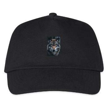 Wölfe Wolf - Kinder Basecap - Schwarz - Vorne