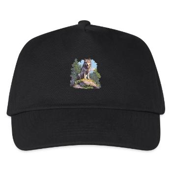 Wölfe Wolf - Kinder Basecap - Schwarz - Vorne