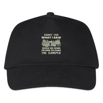 Trying To Park The Camper Camping - Kids’ Baseball Cap - black - Front