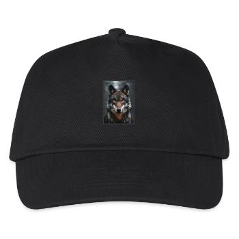 Wölfe Wolf - Kinder Basecap - Schwarz - Vorne