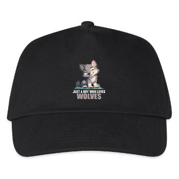 Loups Loup - Casquette de baseball Enfant - noir - Devant