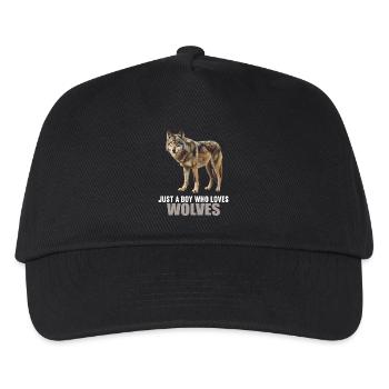 Loups Loup - Casquette de baseball Enfant - noir - Devant