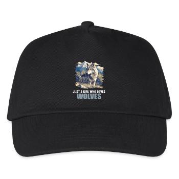 Wölfe Wolf - Kinder Basecap - Schwarz - Vorne
