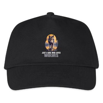 Wölfe Wolf - Kinder Basecap - Schwarz - Vorne