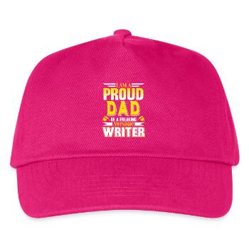 I Am A Proud Dad Of Freaking Awesome Writer - Kids’ Baseball Cap - fuchsia - Front