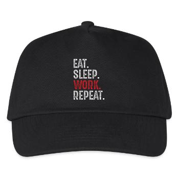 eat sleep work repeat - Casquette de baseball Enfant - noir - Devant