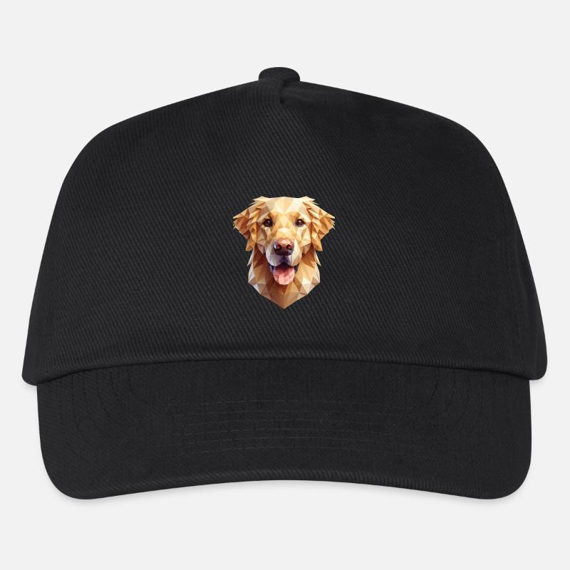 Golden Retriever Polygon Art - Kinder Basecap - Schwarz