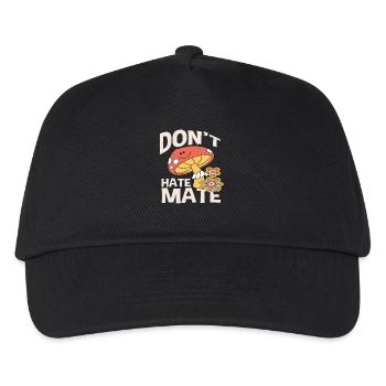 Don't Hate Mate Pilz Blumen Retro - Kinder Basecap - Schwarz - Vorne
