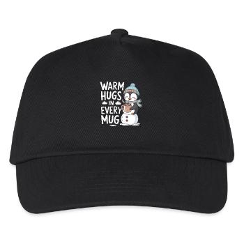 Warm Hugs In Each Cup With Penguin And - Kids’ Baseball Cap - black - Front