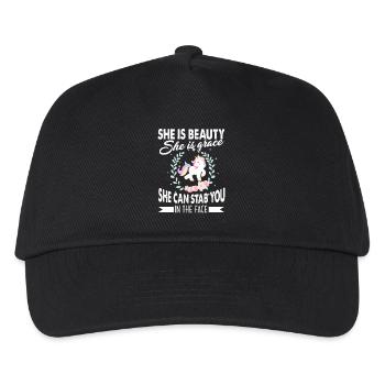 Unicorn She Is Beauty She Can Stab You - Kids’ Baseball Cap - black - Front