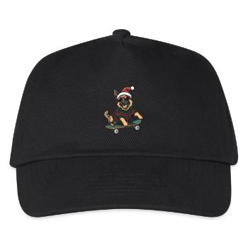 German Shepherd Hund Weihnachten Skateboard - Kinder Basecap - Schwarz - Vorne