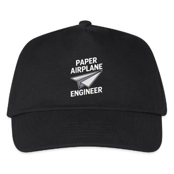 Papierflieger Spruch Witz Papierflugzeug Geschenk - Kinder Basecap - Schwarz - Vorne