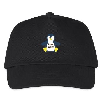 Kostenlose Umarmungen Winter Arktis Seevogel Pinguin - Kinder Basecap - Schwarz - Vorne