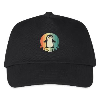 Pinguine Winter Arktis Seevogel Pinguin - Kinder Basecap - Schwarz - Vorne