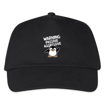 Attention Passif Agressif Drôle Pingouin - Casquette de baseball Enfant - noir - Devant