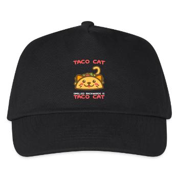 Taco Cat Spelled Backwards Is Taco Cat Lover Gift - Kids’ Baseball Cap - black - Front