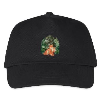 Wald Waldtiere Waldbewohner Fuchs Füchse Natur - Kinder Basecap - Schwarz - Vorne