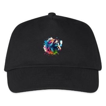 Pferd - Kinder Basecap - Schwarz - Vorne