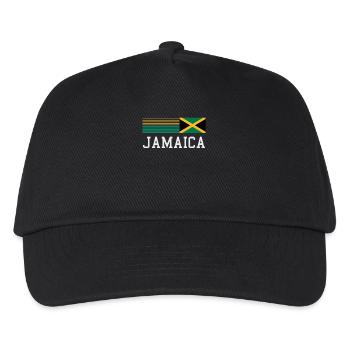 Jamaica Jamaika Rasta Raggea Rastafari Flagge - Kinder Basecap - Schwarz - Vorne