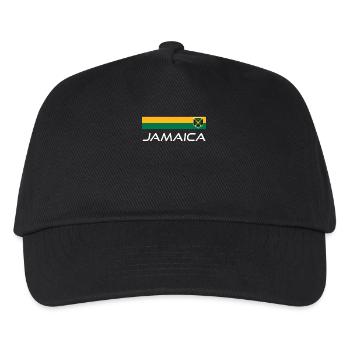 Jamaica Jamaika Rasta Raggea Rastafari Flagge - Kinder Basecap - Schwarz - Vorne