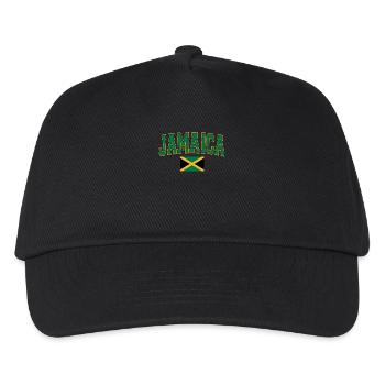Jamaica Jamaika Rasta Raggea Rastafari Flagge - Kinder Basecap - Schwarz - Vorne