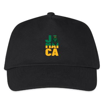 Jamaica Jamaika Rasta Raggea Rastafari Flagge - Kinder Basecap - Schwarz - Vorne