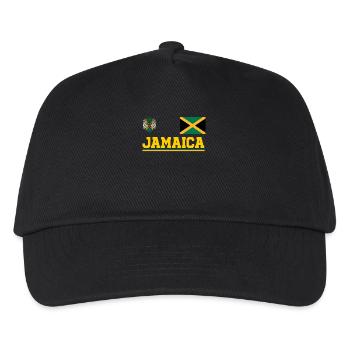 Jamaica Jamaika Rasta Raggea Rastafari Flagge - Kinder Basecap - Schwarz - Vorne