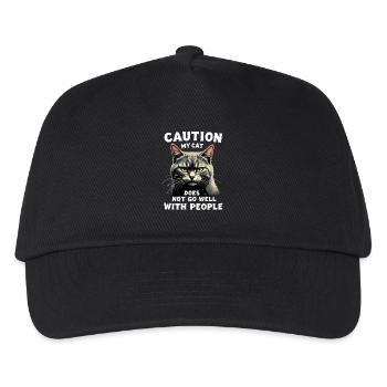 Drôle de chat Chat Propriétaire Chat de compagnie - Casquette de baseball Enfant - noir - Devant