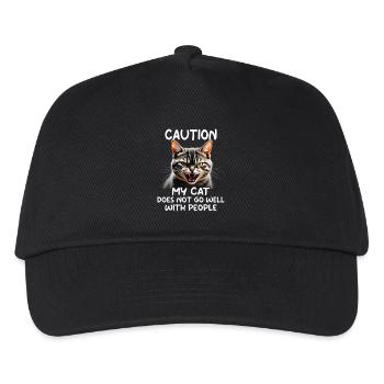 Drôle de chat Chat Propriétaire Chat de compagnie - Casquette de baseball Enfant - noir - Devant