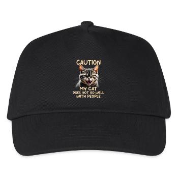 Drôle de chat Chat Propriétaire Chat de compagnie - Casquette de baseball Enfant - noir - Devant