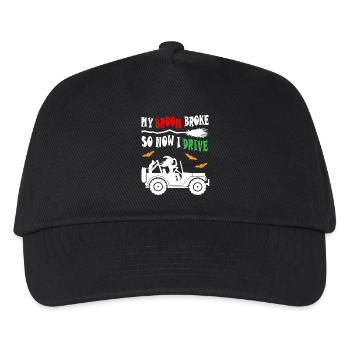 My Broom Broke So Now I Drive Jeeps - Kids’ Baseball Cap - black - Front