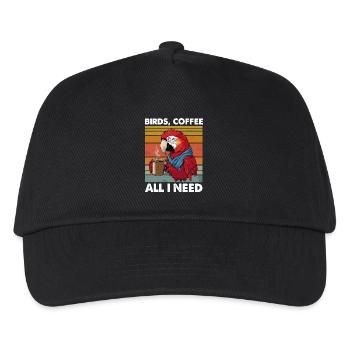 Funny Bird Coffee Zoo Retro Coffee All I Need - Kids’ Baseball Cap - black - Front
