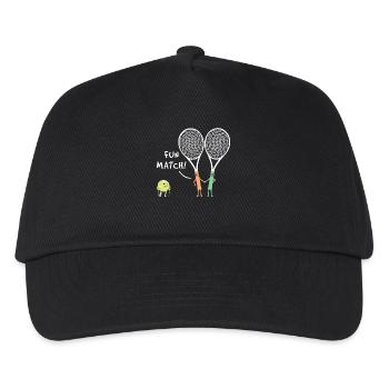 Sport Schläger Fun Match Schläger Tennis - Kinder Basecap - Schwarz - Vorne