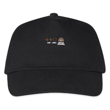 Live Love Speech Therapy Herzschlag Regenbogen - Kinder Basecap - Schwarz - Vorne