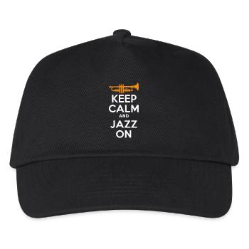 Keep Calm And Jazz On - Jazz Musik Inspiration - Kinder Basecap - Schwarz - Vorne