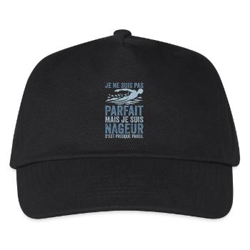 Swimmer | I'm not perfect, I'm a swimmer - Kids’ Baseball Cap - black - Front