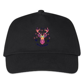 Buntes Geweih - Kinder Basecap - Schwarz - Vorne