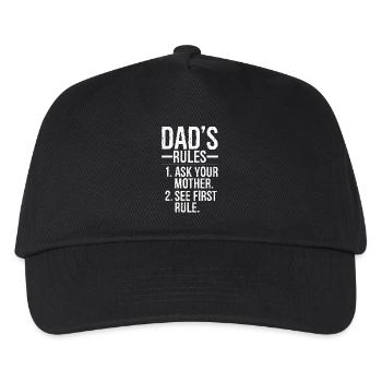 Papas Regeln frag deine Mutter - Kinder Basecap - Schwarz - Vorne